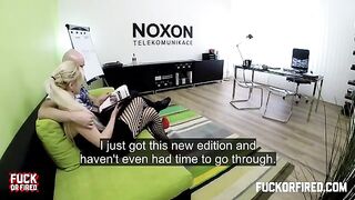 Sex at work is just awesome, especially with sexy assistants in stockings