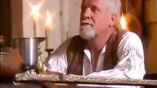 Fucking in medieval clothes and a group of guys