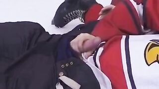 A fan gave herself to a hockey player in anal