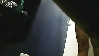 A girl has no shame and caresses her pussy in the shower