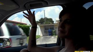Skinny babe got fucked by a pickuper in his car