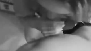 The girl is not shy to lick the dick and swallow the semen in her mouth
