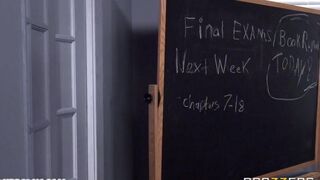 A student has a steamy encounter with her teacher in a hot classroom scene