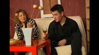 A mature woman has sex with her drunken son