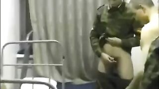 Bunch of young soldiers fucked a girl in the barracks, hard