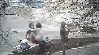 The guy shooting sex with girls on the street