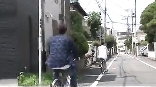 A Japanese girl was fucked by her boyfriend in a porn movie