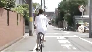 A Japanese girl was fucked by her boyfriend in a porn movie