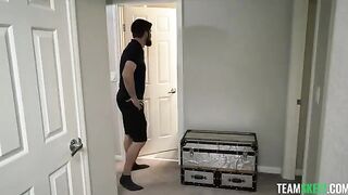 The guy gently licks the sweet red pussy of his girlfriend