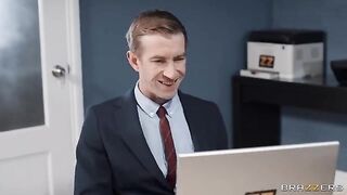 A sexy secretary gets fucked by her boss in pantyhose and heels