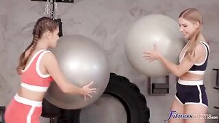 A lesbian is caressed by her lover in a sensual way
