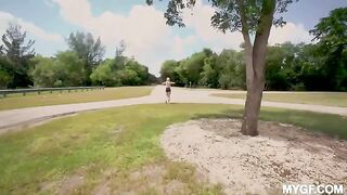 Fun in the park with a pretty baby outdoors