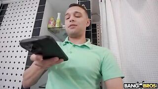 The stepson taught his stepmom to ride a big cock