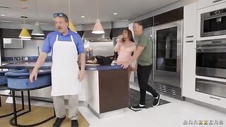A new neighbor girl gets her ass oily and fucked