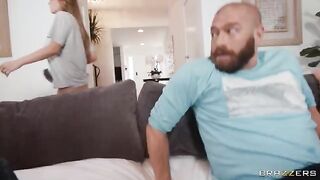 A guy's girlfriend got fucked by her lover right on his face