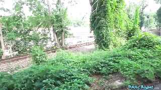 Blonde MILF makes a blowjob and gets fucked on the street