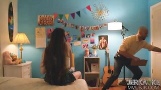A college girl is breaking the rule and having sex