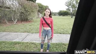 The model is desperate for money, she will do anything for it