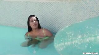The lessons of swimming in the pool can be something sexual