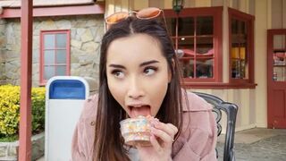 Public exposure at the theme park, a daring act!