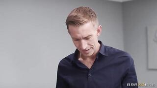 A cutie is driven crazy by a huge cock