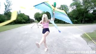 A young nimpho gets horny and fucks outdoors in nature