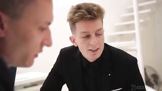 Hot like coffee - a stunning blonde in stockings gets fucked hard