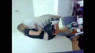 A hot Kazakh woman is fucking with her male colleague hard