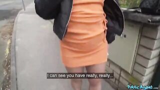 Italian brunette lost her phone and got fucked on the street