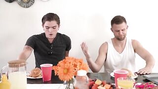 A hot woman has sex with the guys at a summer barbecue party