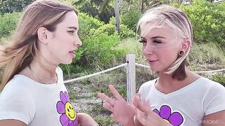 A girl was fucked in her pussy by two guys at the same time