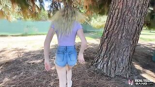 A beautiful slender girl was fucked by a man with passion