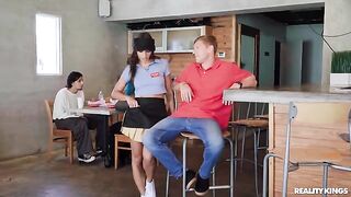 A hot girl allowed a guy to finish in her mouth, what a luck!