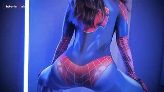 First time in latex, part 1 of Spider-Man No Way Home parody with kinky cosplay