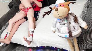 She knows how to show him she wants a real threesome, but starts with a toy