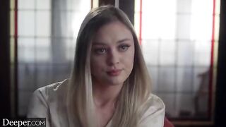 A pretty woman has sex with a man in a uniform