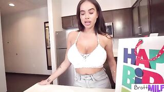 Busty stepmom Victoria June gets her tight cunt railed on her birthday