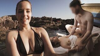 A couple enjoys romantic sex on a Sardinian beach in this steamy vlog