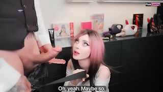 A girl is choosing a new toy with her partner’s help in a naughty store