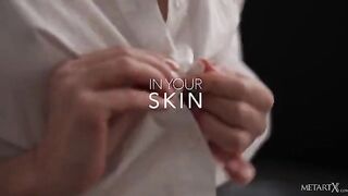 A beautiful girl is having fun with herself, exploring her body
