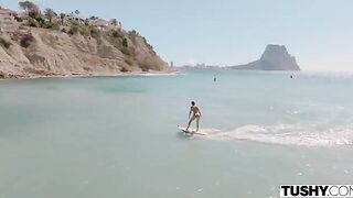 Relaxing vacation with anal sex by the pool