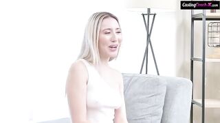A young girl struggled with intense sex during a rough casting session