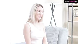 A young girl struggled with intense sex during a rough casting session
