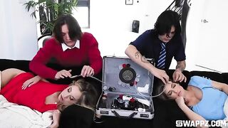 Group sex is the best way to get laid, especially on a couch