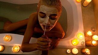 Pervert dude peeps stepsister in the bathroom and fucks her
