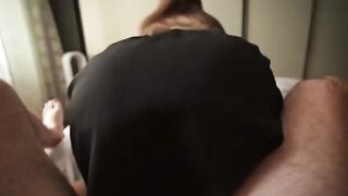 A horny stepsister creeps on me jerking off her panties