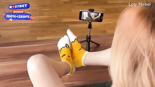 Decided to make a footjob video with a cute 18-year-old star