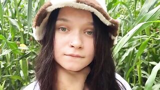 A guard caught a thief in the cornfield and fucked her orally