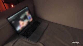 Watching porn on Pornhub turned her on, so she gave it to me in the ass