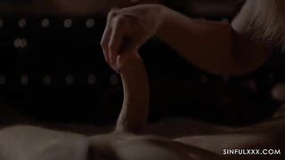 A blowjob from a stunning beauty with an amazing view of the action